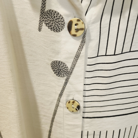 NorthStyle White Button down Roll up Sleeves tunic Shirt Plus Size 1X - Picture 6 of 13